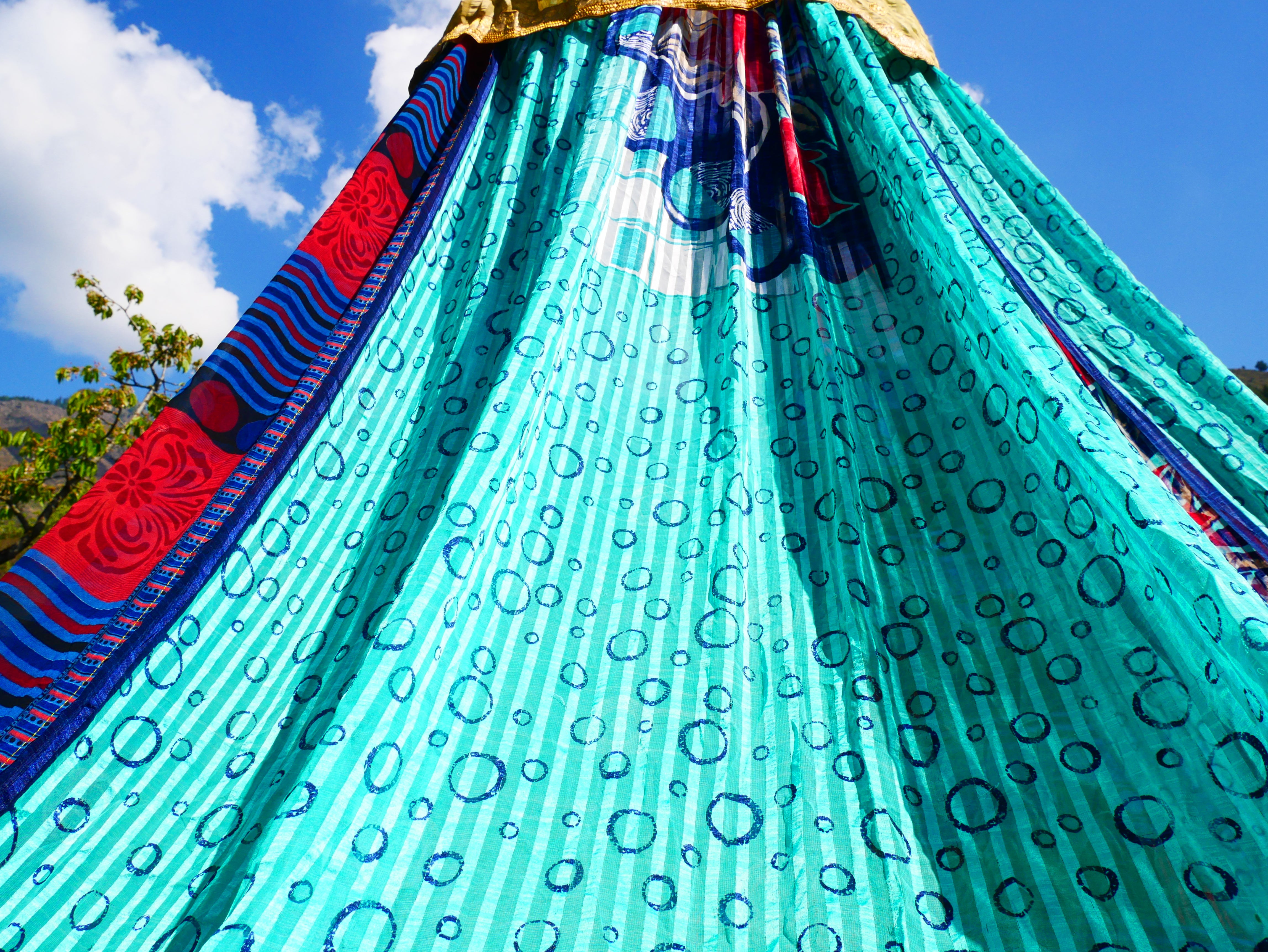 Dosel bohemio - Tienda de sari - Dosel de cama | Decoración hippie - Baldaquino Shanti para espacios de meditación o rincones de lectura