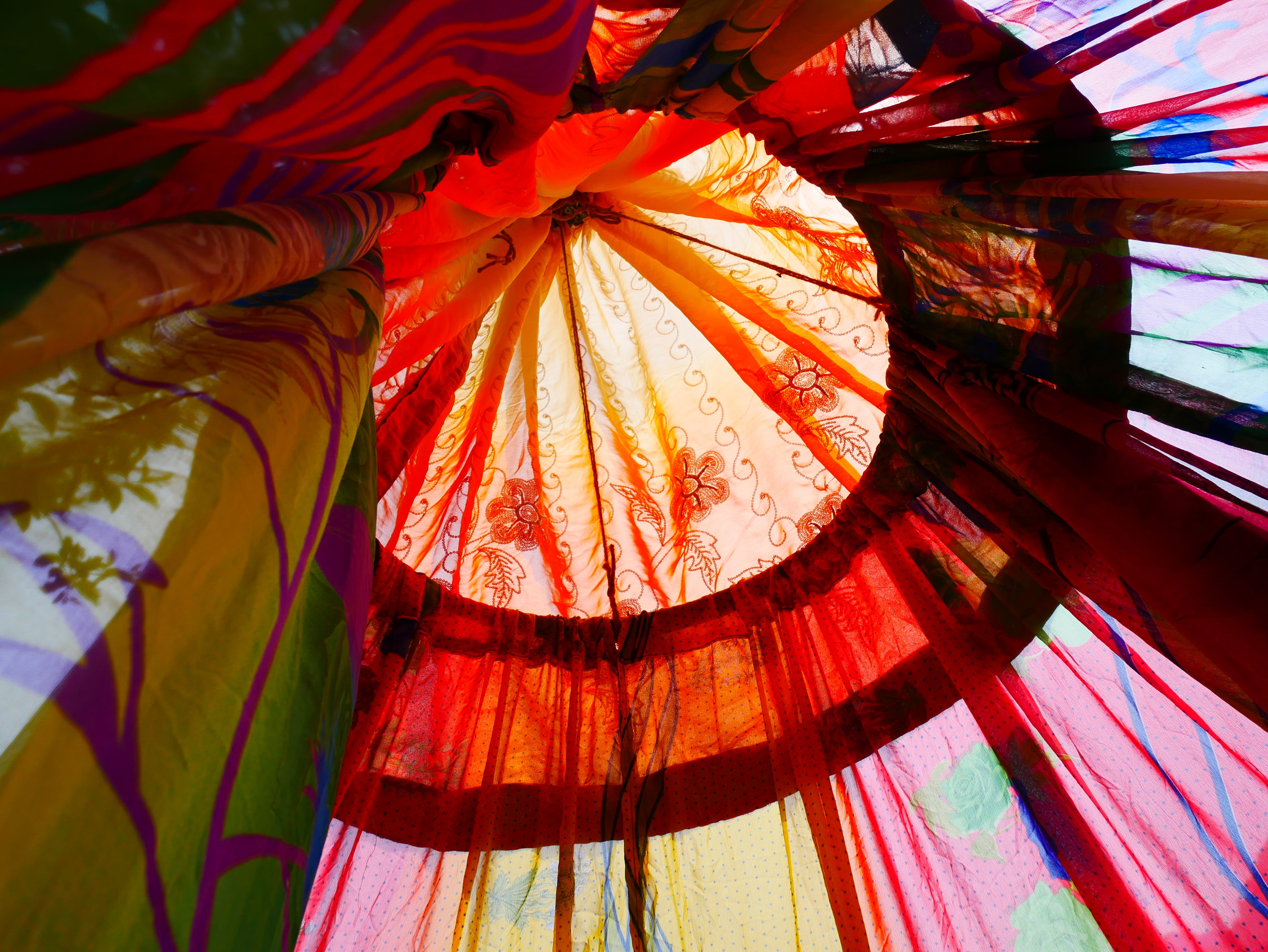 Handmade canopy - Saree tent - bed canopy  | hippie decor - Shanti baldachin for Meditation Spaces or Reading nooks