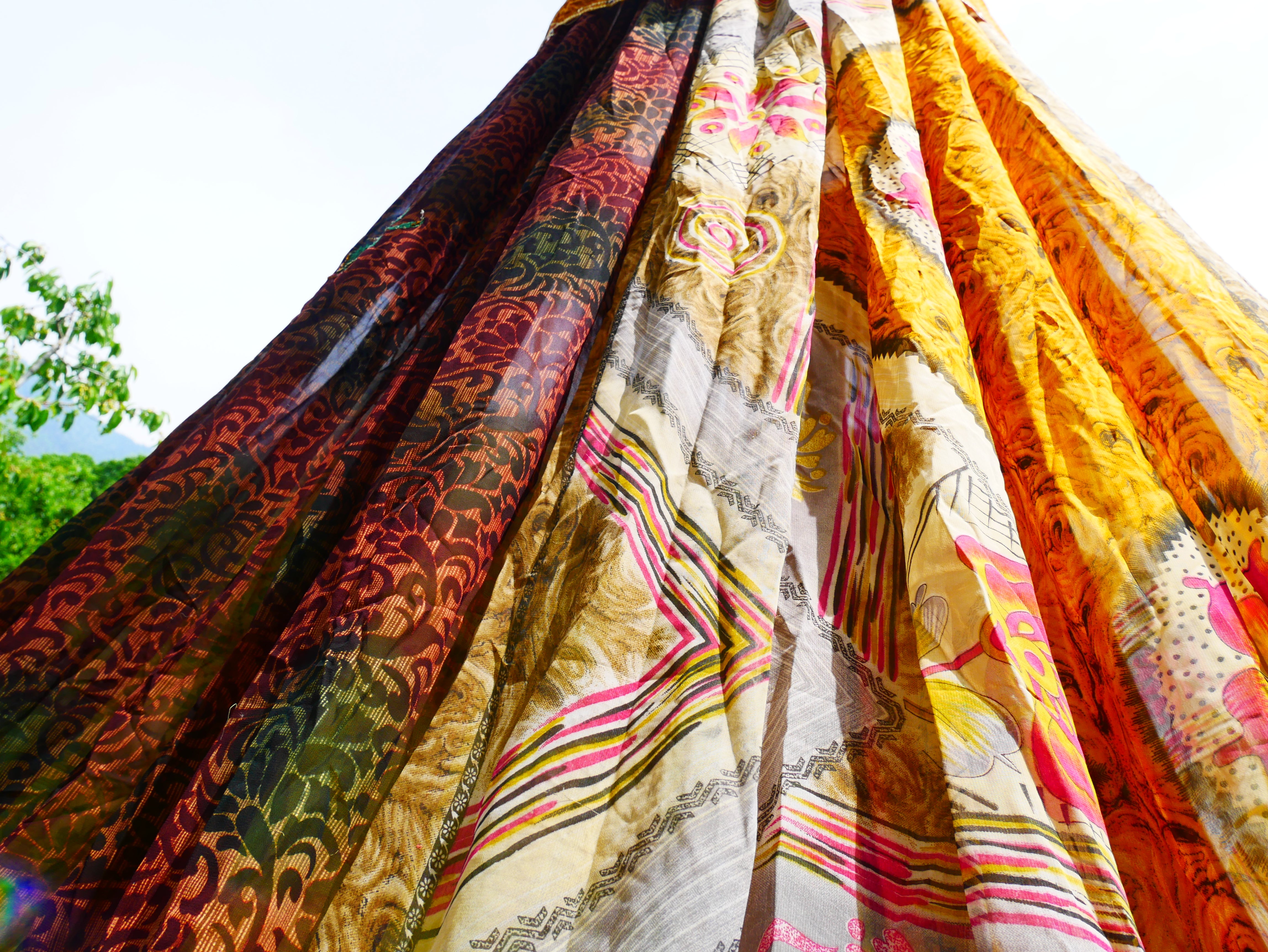 Shanti Canopy Saree tent - bed canopy | Kashmiri baldachin for Meditation Spaces or Reading nooks