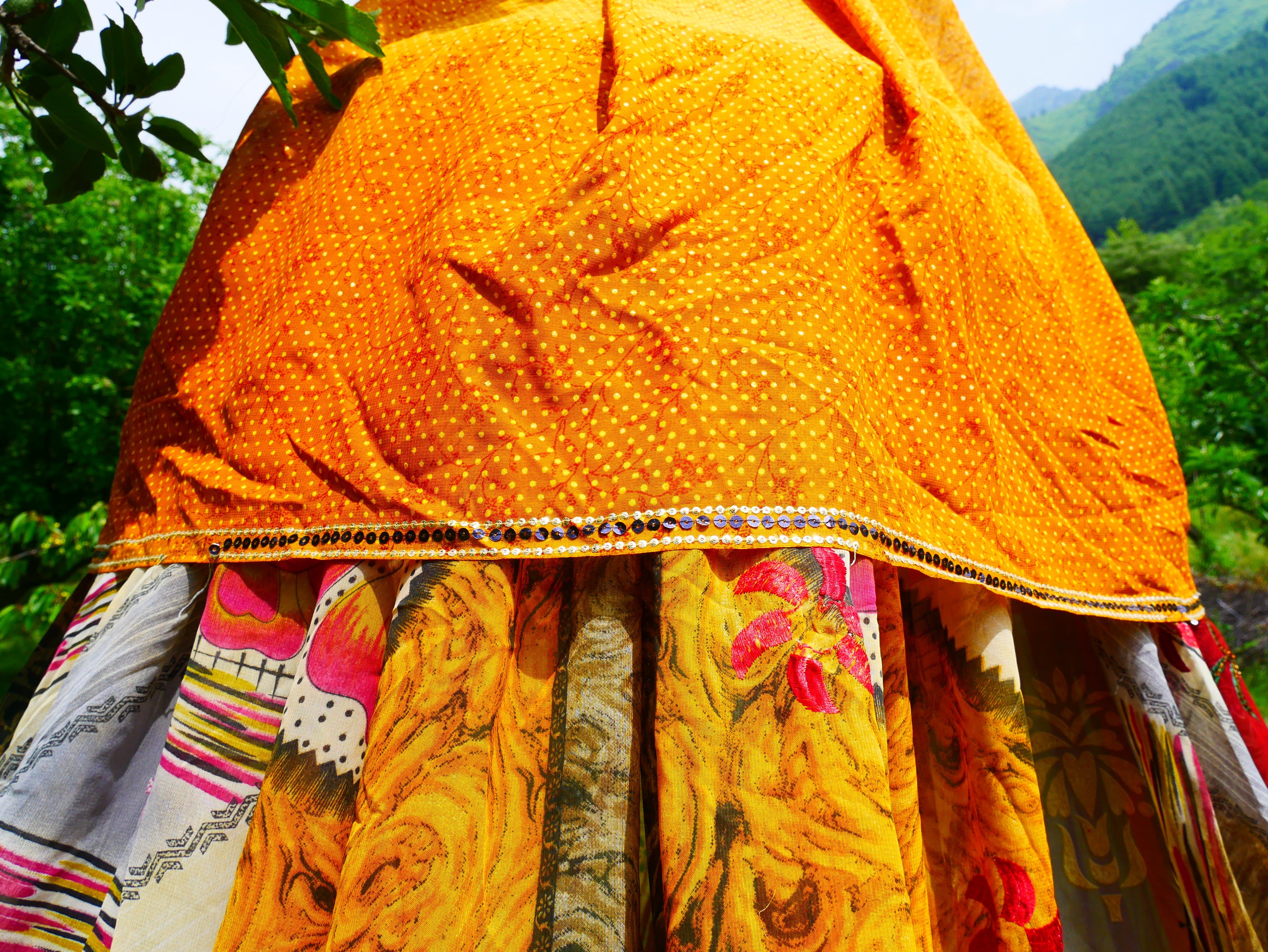 Shanti Canopy Saree tent - bed canopy | Kashmiri baldachin for Meditation Spaces or Reading nooks
