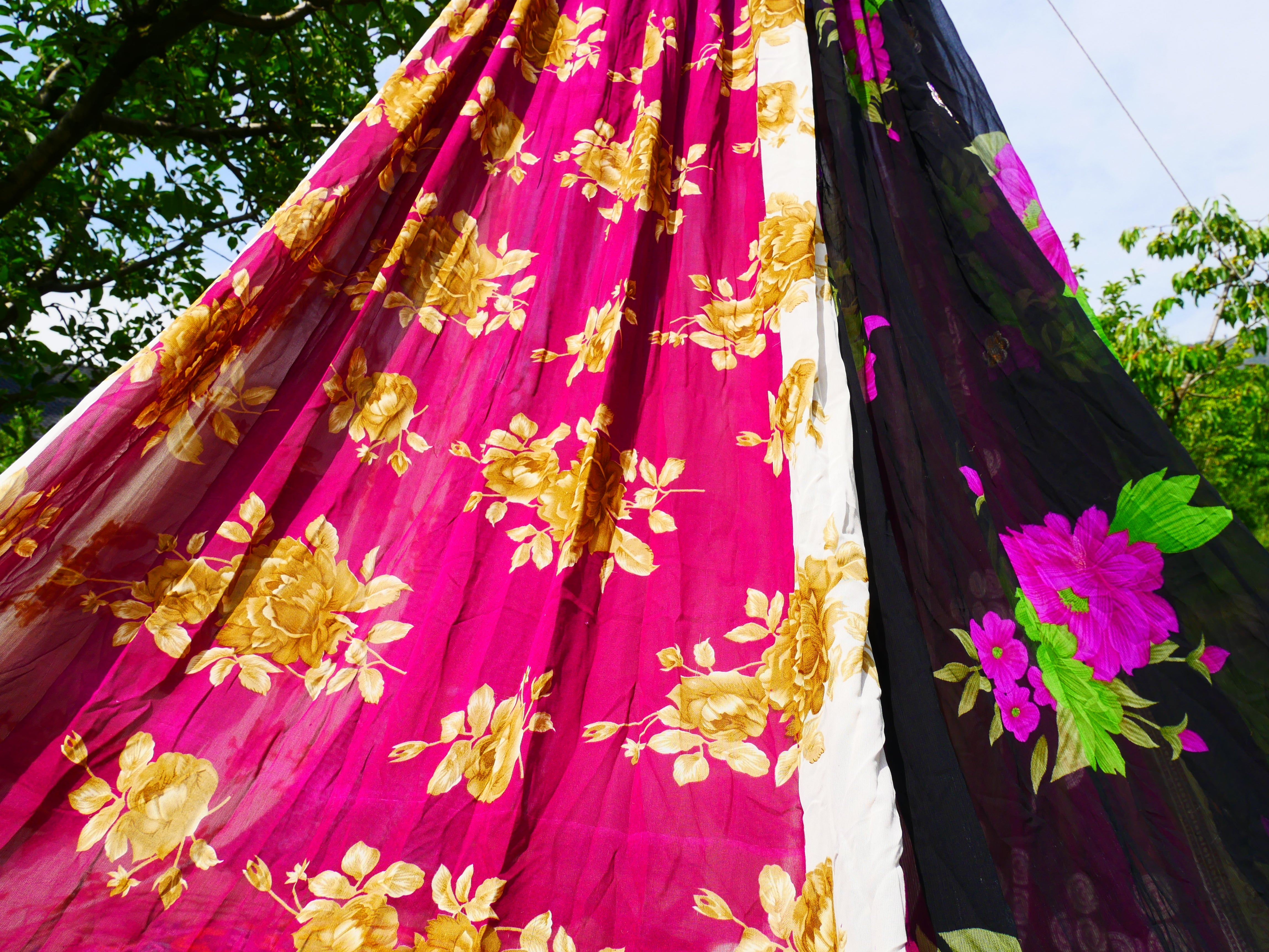 Shanti baldachin for Meditation Spaces or Reading nook - Kashmiri Canopy Saree tent