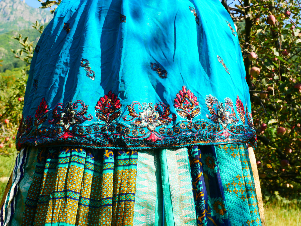 Shanti Canopy Saree tent - bed canopy | Kashmiri baldachin for Meditation Spaces or Reading nooks