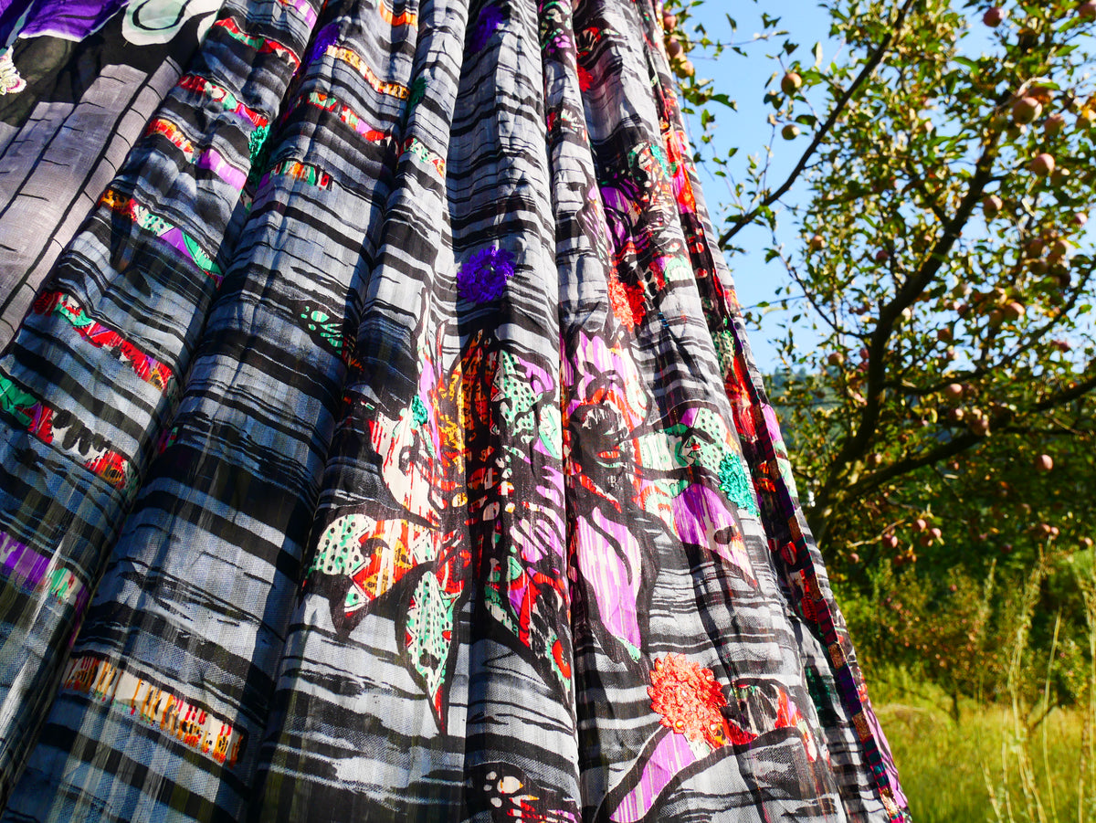 Shanti Canopy Saree tent - bed canopy | Kashmiri baldachin for Meditation Spaces or Reading nooks