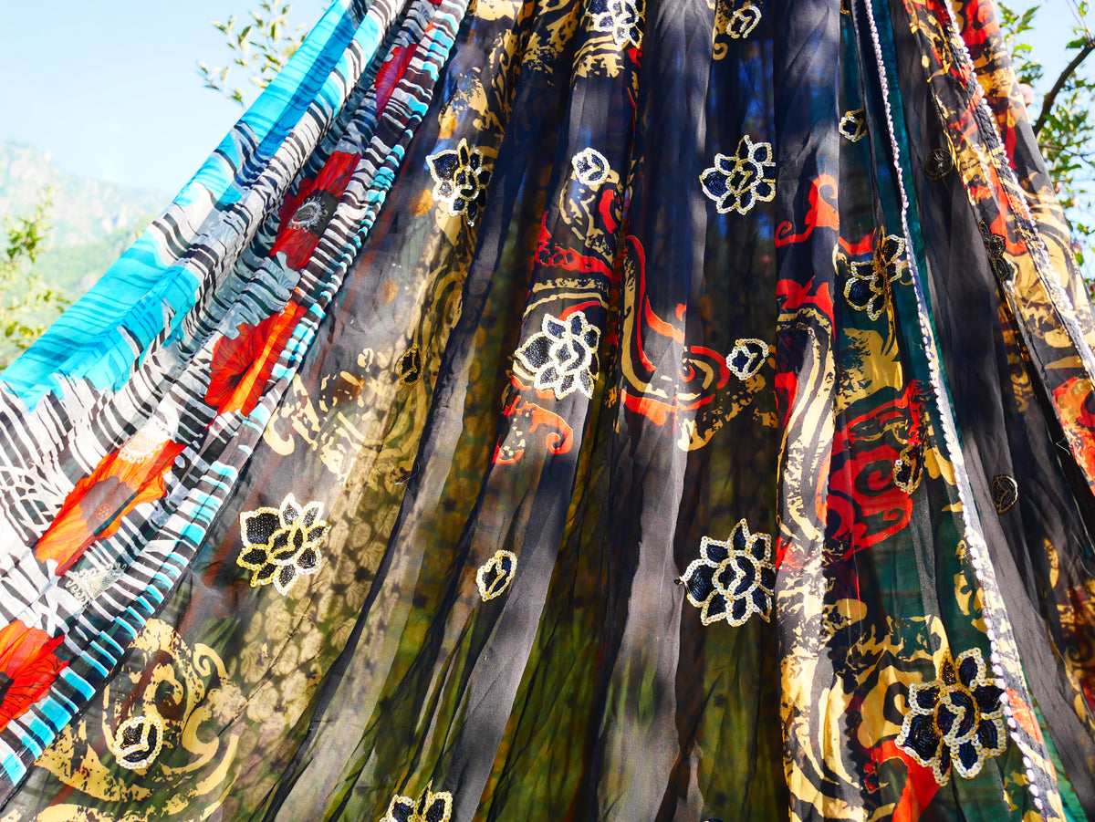 Shanti baldachin for Meditation Spaces or Reading nook - Kashmiri Canopy Saree tent