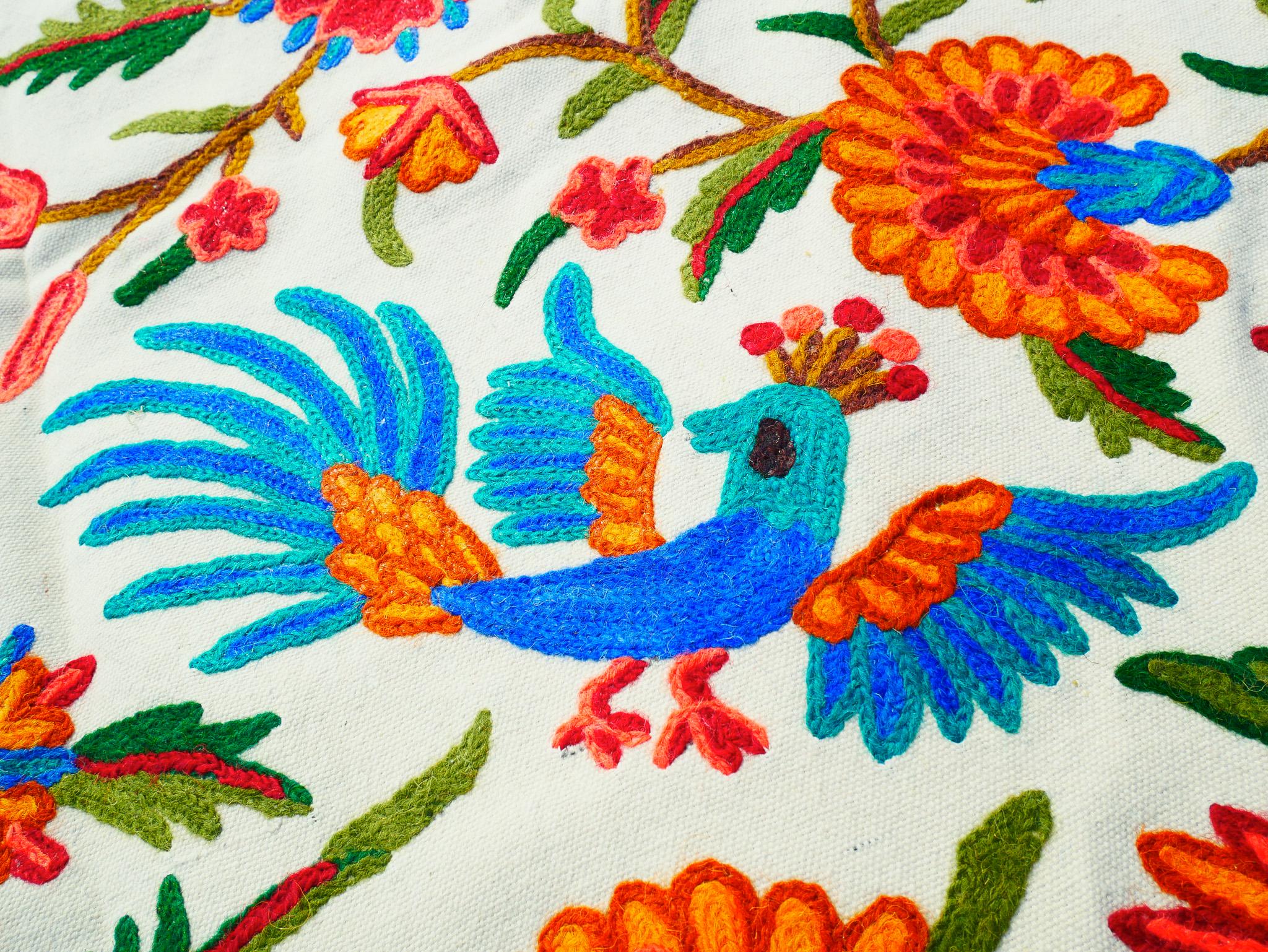 Embroidered Tapestry Kashmiri Wall Hanging 3x5ft Cotton and Wool Wall Decor