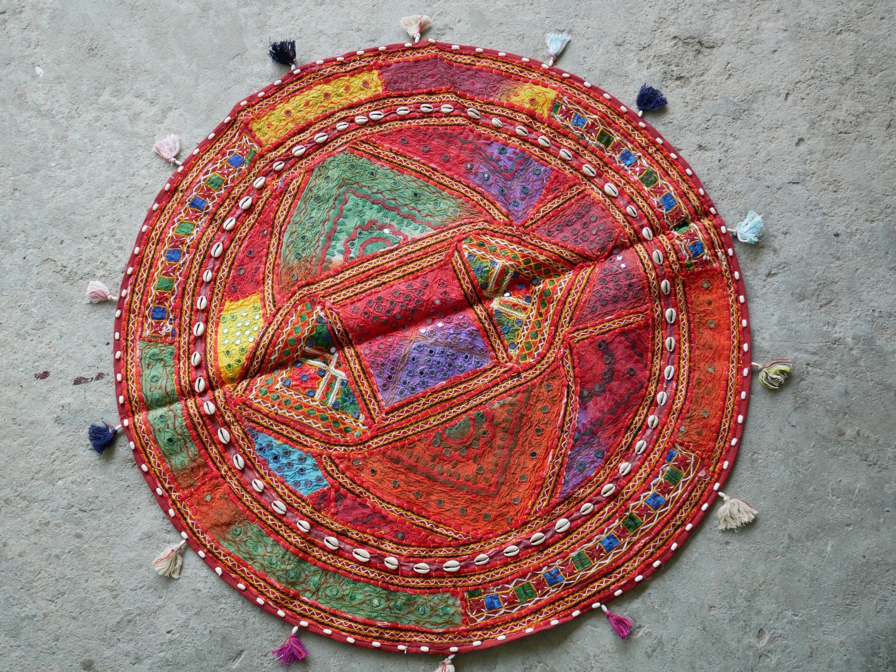 Boho floor pillow - Meditation cushion "Desert Flower" Indian floor seating - large floor cushion | hippie decor bean bag COVER ONLY - The Shanti Home