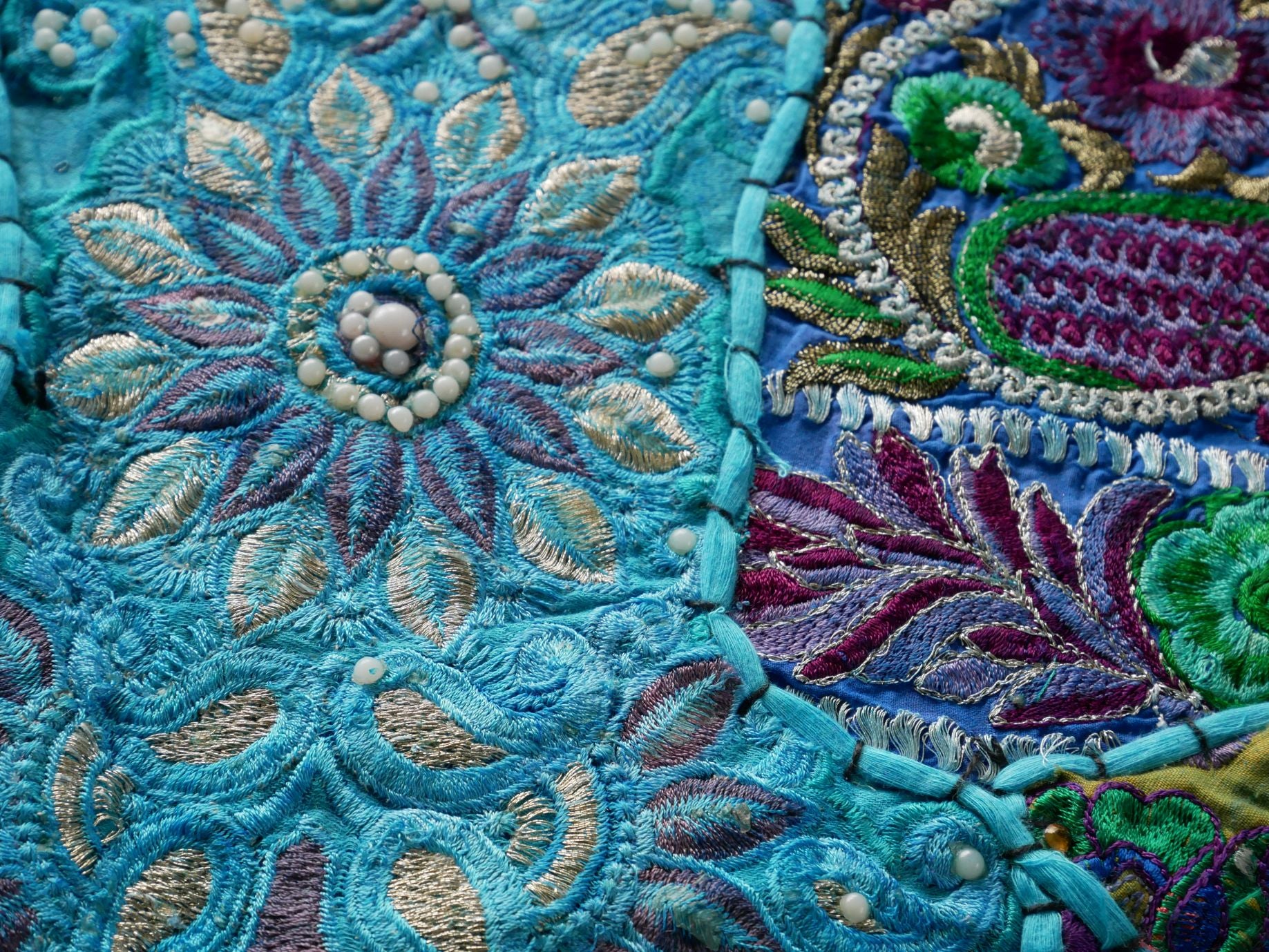 Blue wall tapestry - Indian wall hanging - bohemian hippie wall decor - The Shanti Home