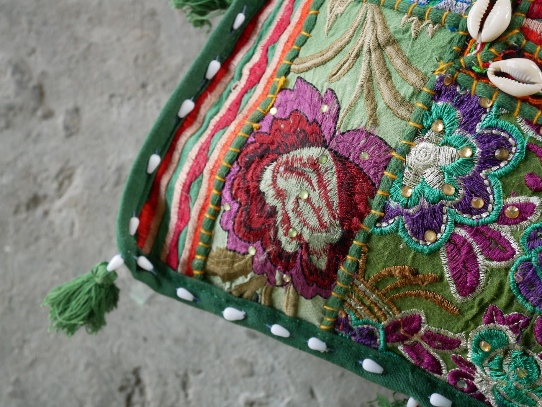 Large floor pillow "Boho Jungle" bohemian floor cushion cover | Indian meditation cushion - The Shanti Home