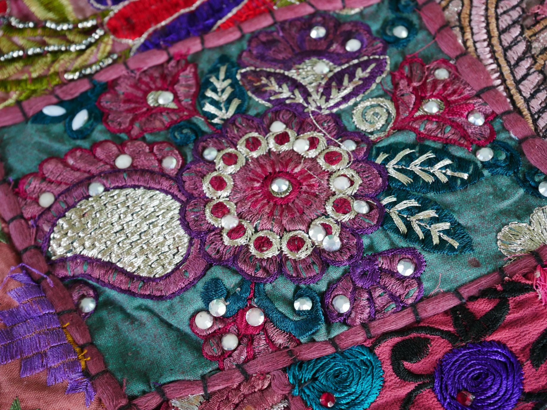 Table runner - wall tapestry "boho love" Indian wall hanging  colorful table runner - The Shanti Home