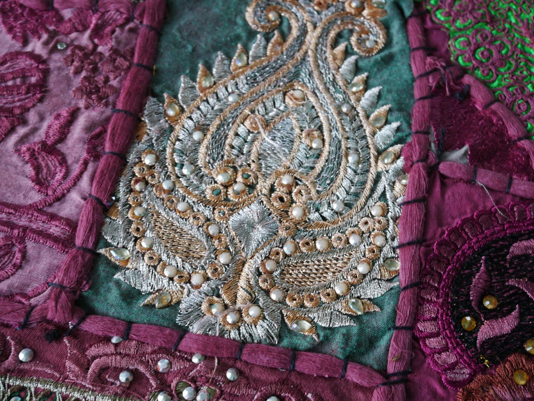 Table runner - wall tapestry "boho love" Indian wall hanging  colorful table runner - The Shanti Home