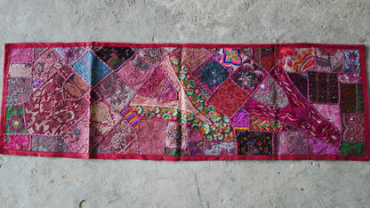 Table runner - wall tapestry "boho love" Indian wall hanging  colorful table runner
