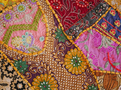 Masala - Table runner wall decor - Saree patchwork boho tapestry - The Shanti Home