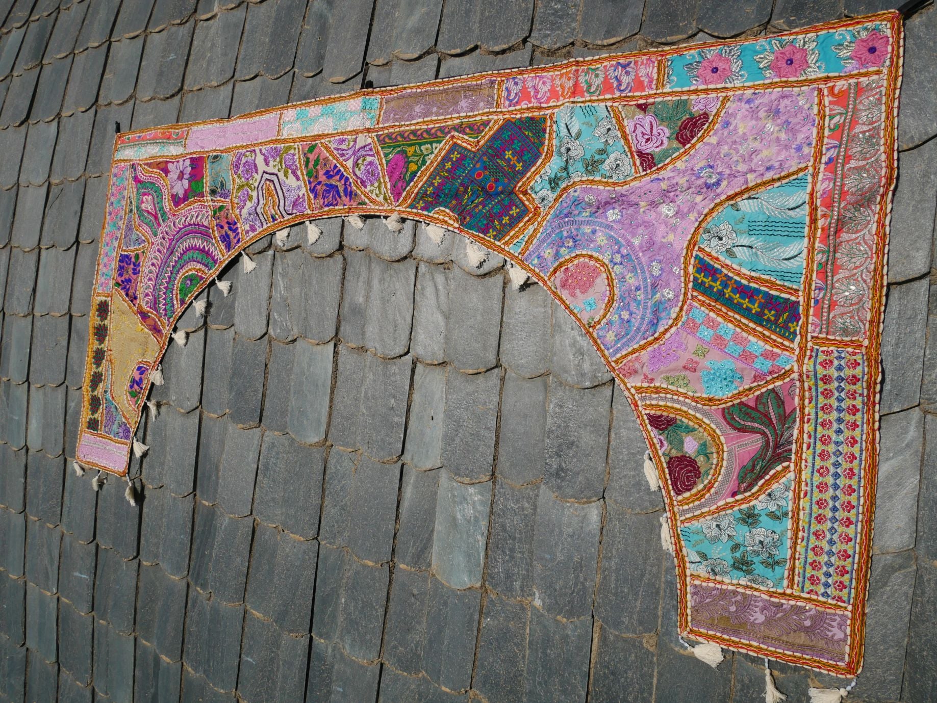 Large Indian Entrance Decor - Toran - Boho Wall Decor - Window Valance - The Shanti Home