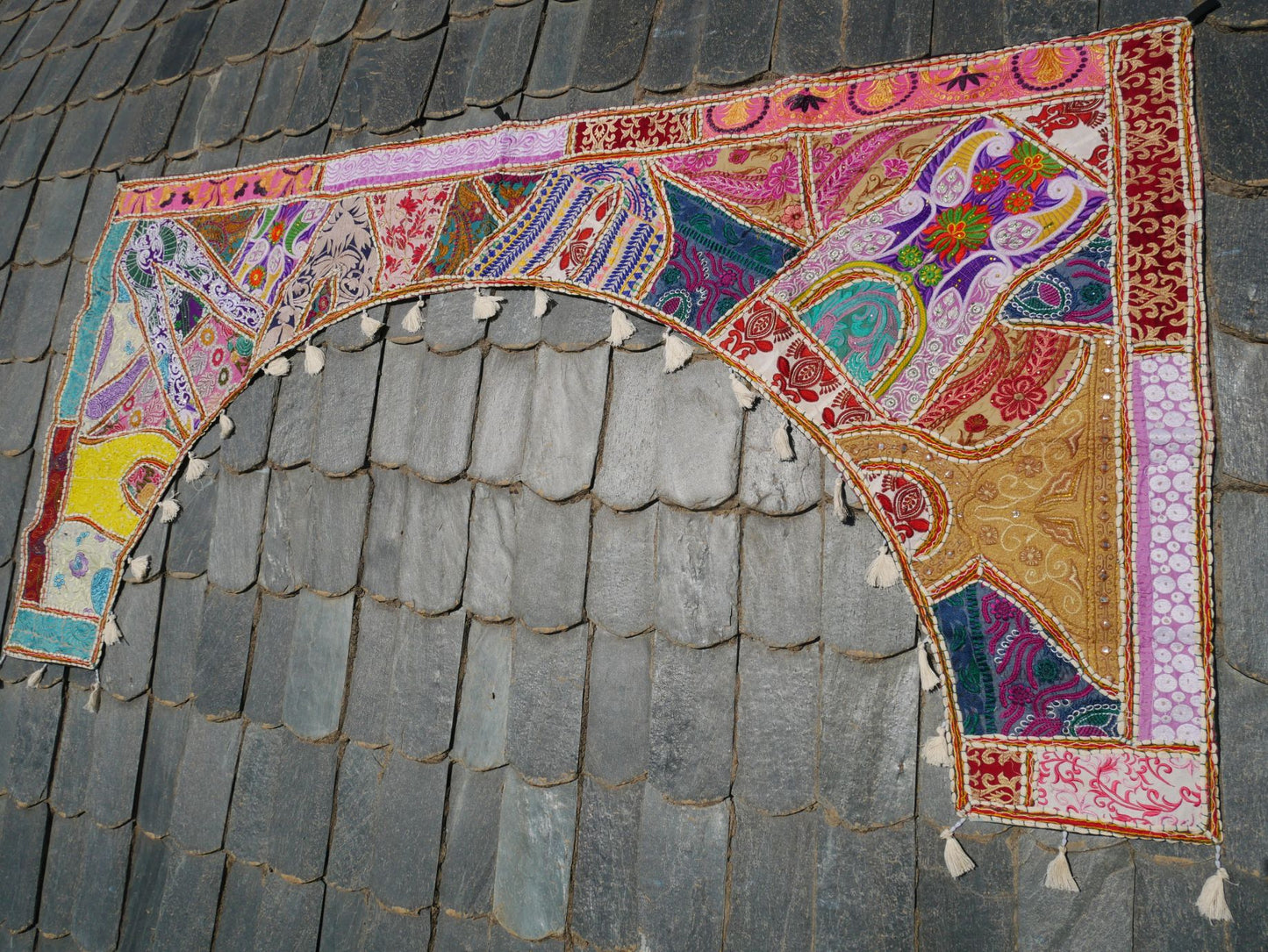 Large Indian Entrance Decor - Toran - Boho Wall Decor - Window Valance - The Shanti Home