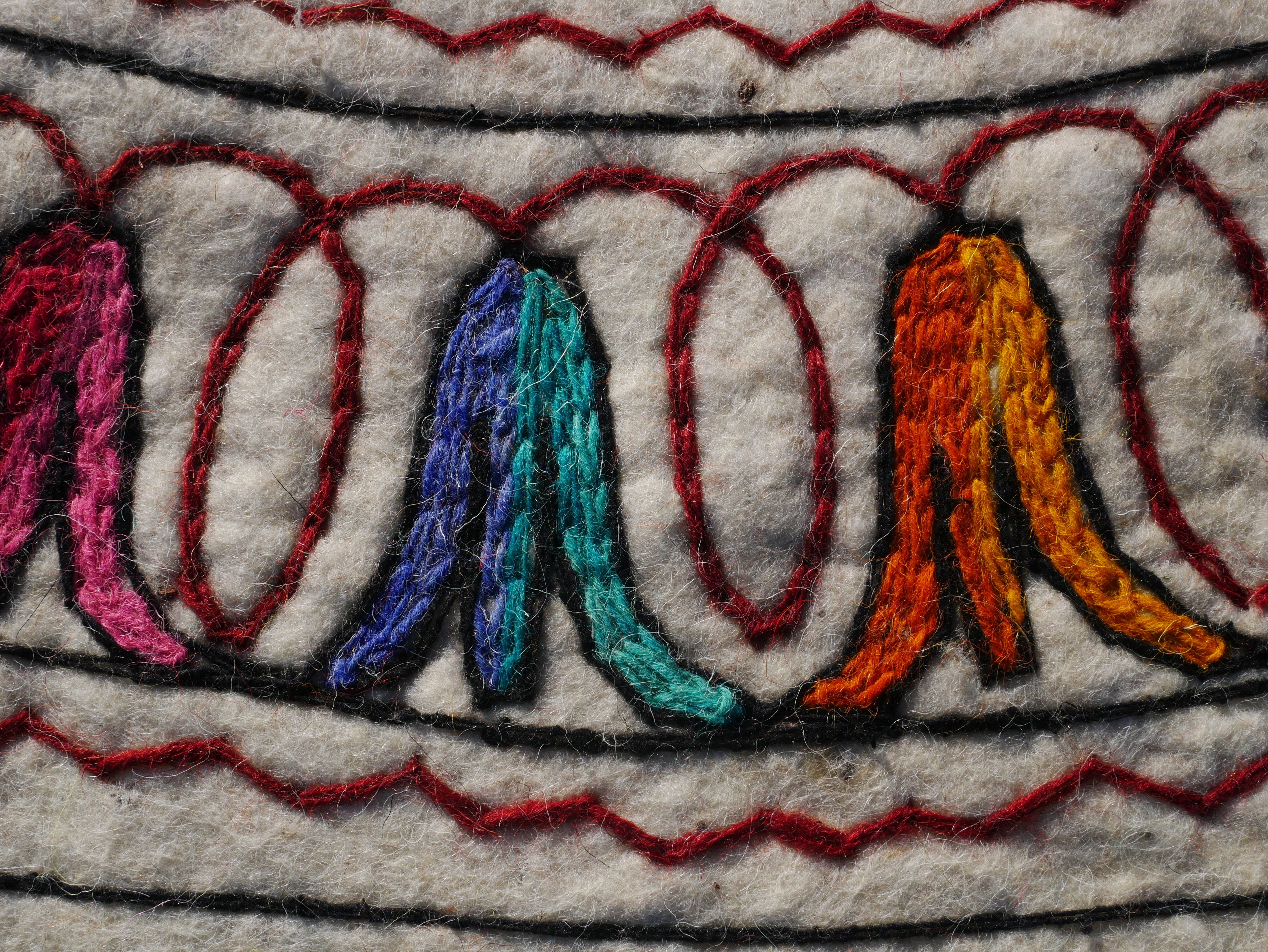 Round wool rug "Shanti Mandala" | Kashmiri Namda traditional hand felted wool rug bohemian bedroom rug - The Shanti Home