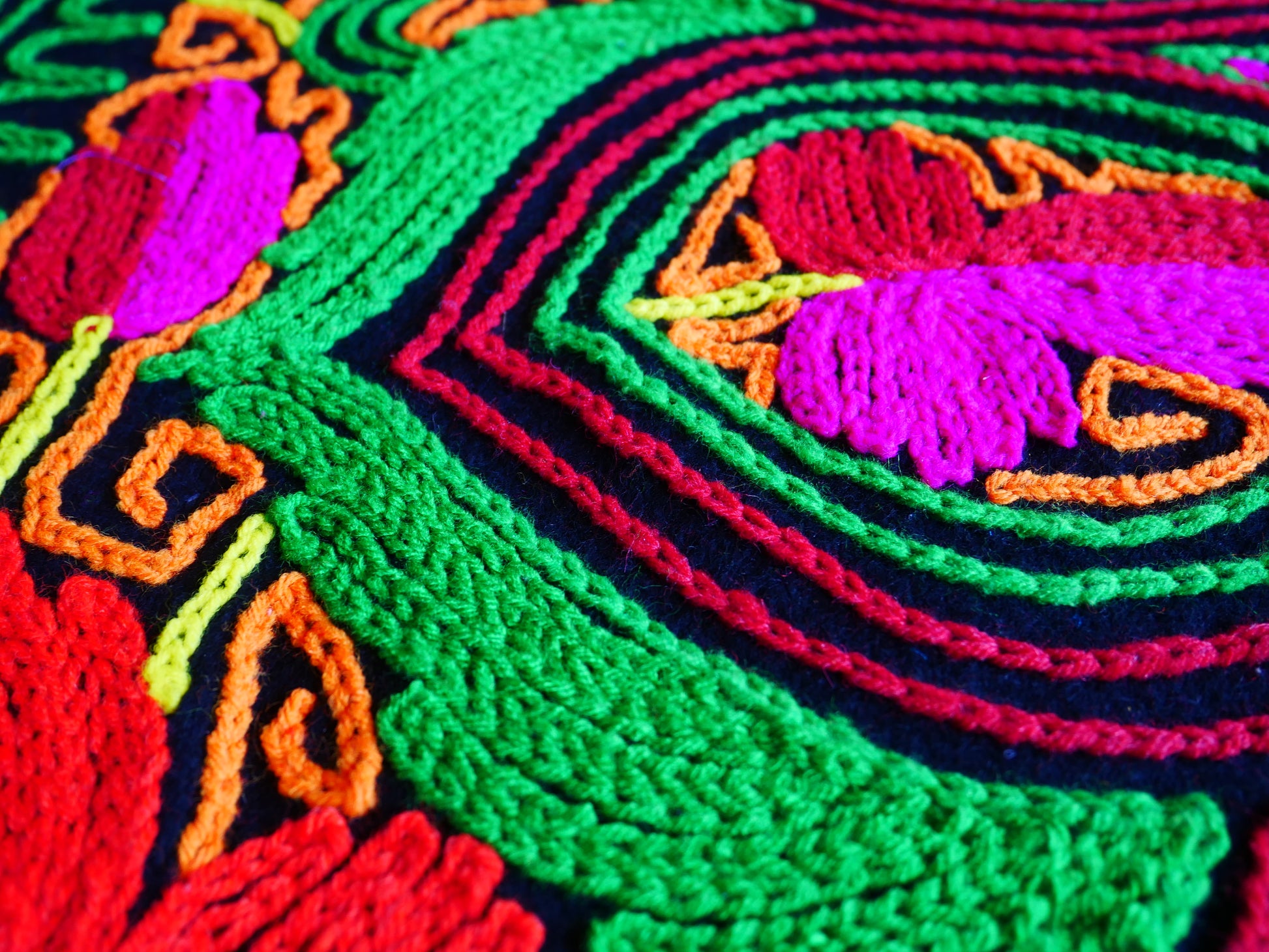 Vintage "Gabba" 4x7 wool rug mat - embroidery from Kashmir | meditation space rug - wall tapestry - The Shanti Home