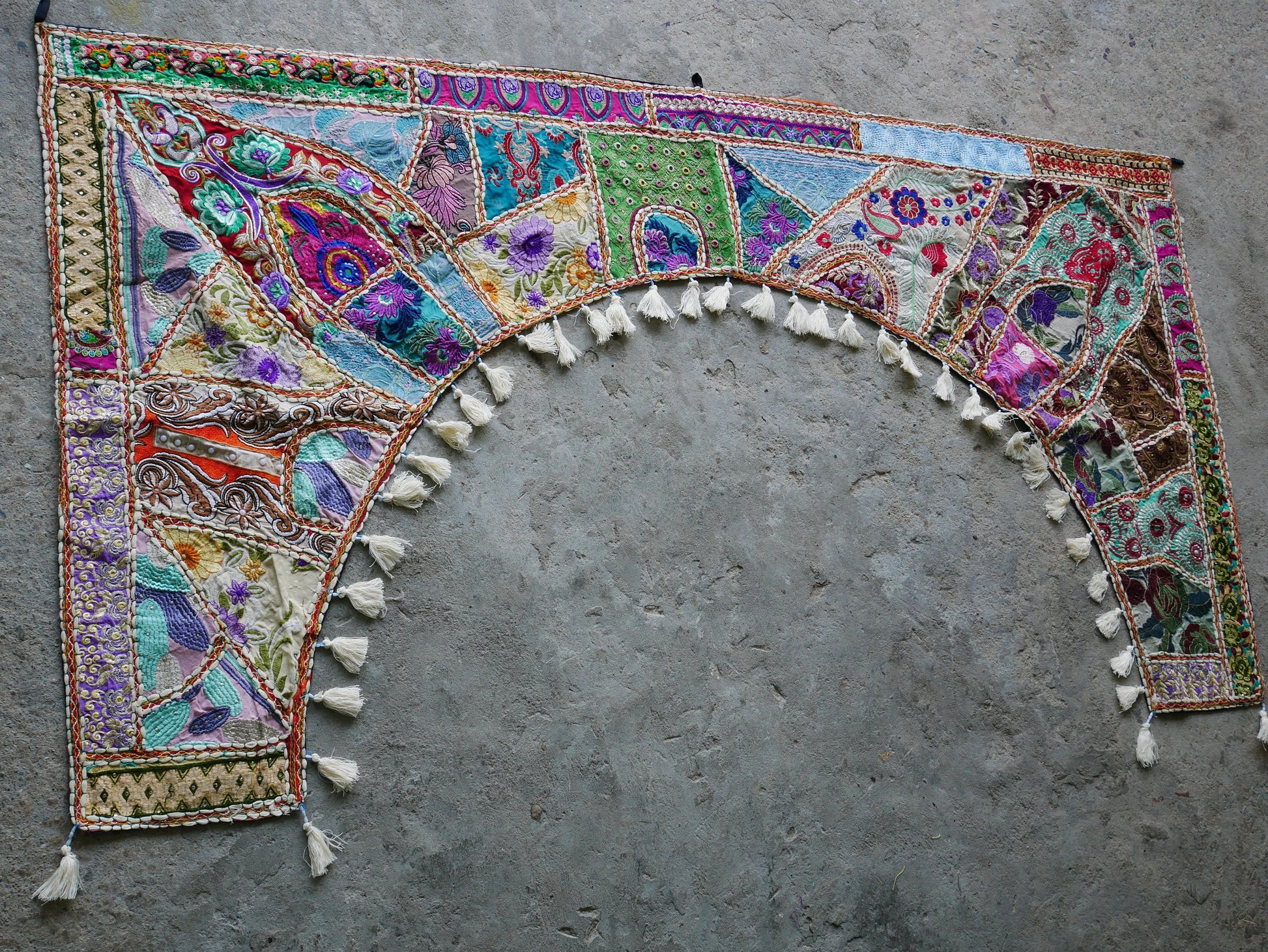 Large Indian Entrance Decor - Toran - Boho Wall Decor - Window Valance - The Shanti Home
