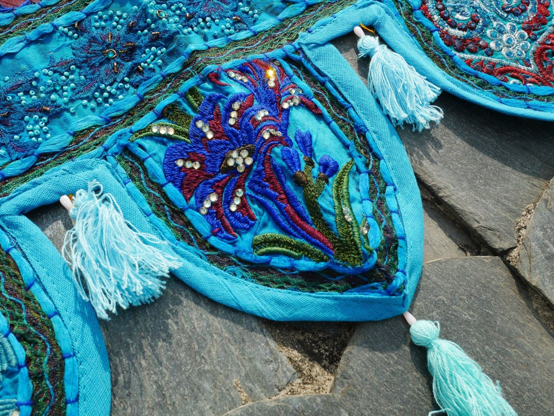 Door Toran - Indian handmade valance | Colorful patchwork door hanging | bohemian wall tapestry - gypsy curtain | Hippie - Boho window decor - The Shanti Home