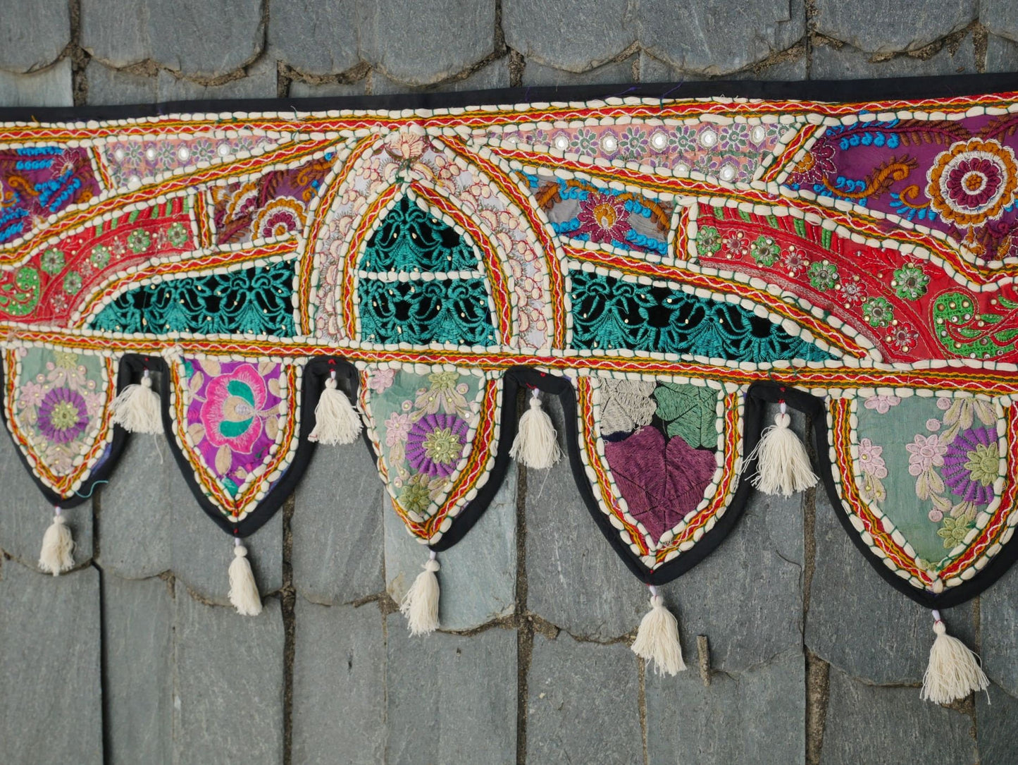 Indian Toran - door hanging | Boho window valance - hippie boho curtain  | handmade door curtain Bohemian wall decor - colorful home decor - The Shanti Home