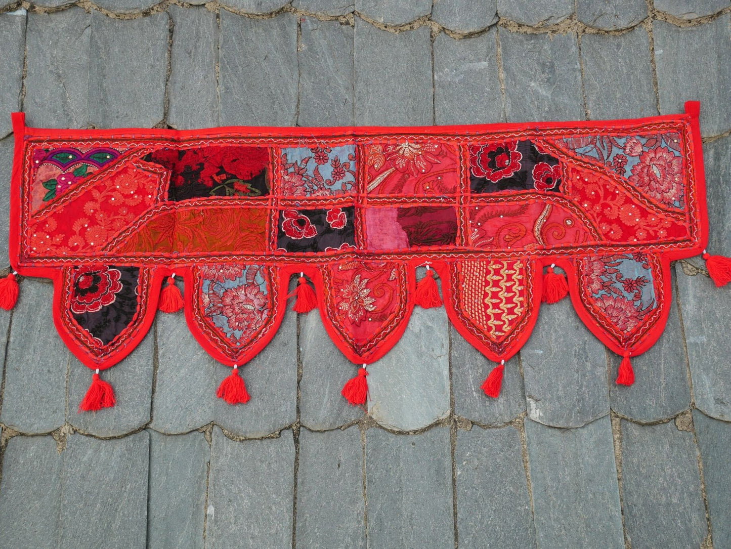 Indian Toran - door hanging - boho curtain - colorful window valance - The Shanti Home