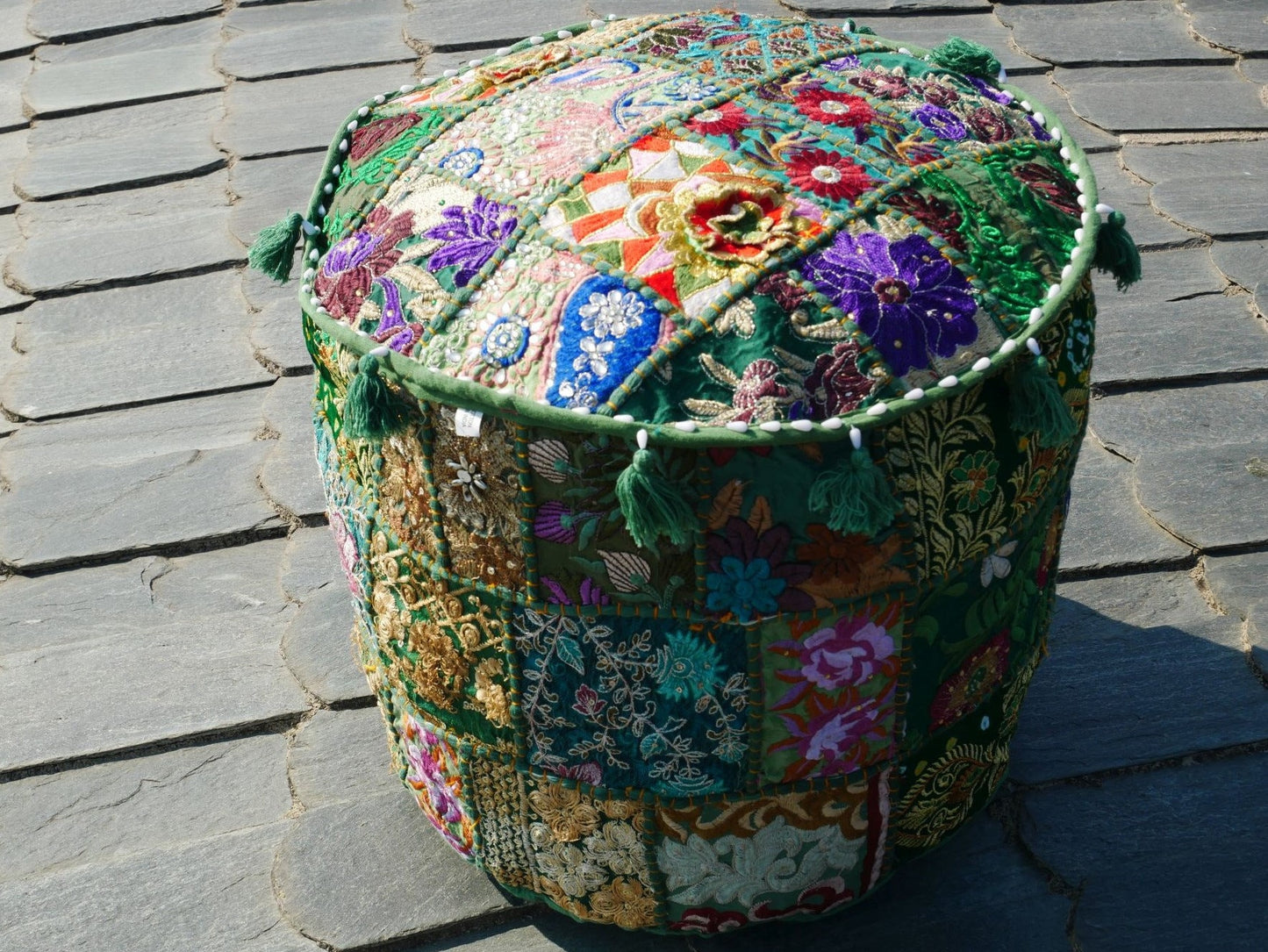 Flour pouf "Boho Jungle" flour cushion cover handmade - Indian floor seating - The Shanti Home