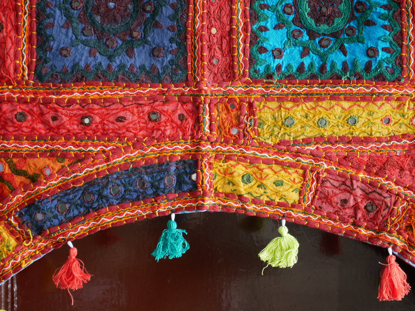 Indian door curtain Toran | bohemian window valance | colorful hippie tapestry ethnic boho wall decor - The Shanti Home