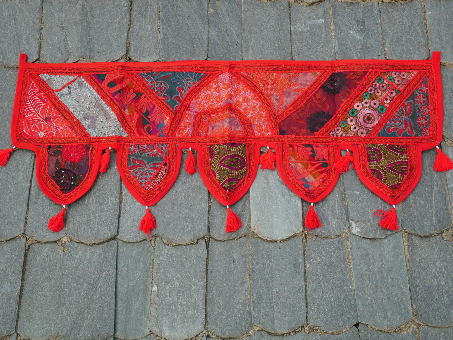 Indian Toran - door hanging - boho curtain - colorful window valance - The Shanti Home