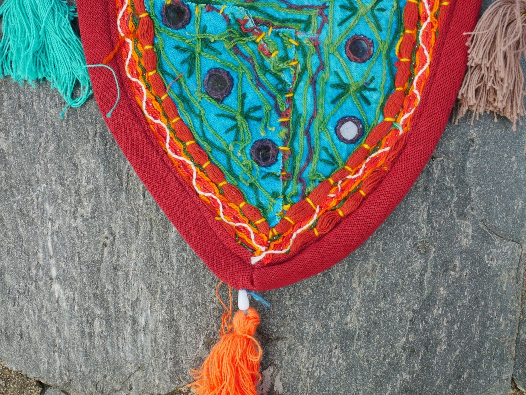 Colorful Toran - Indian door hanging - Boho window valance multicolor - The Shanti Home