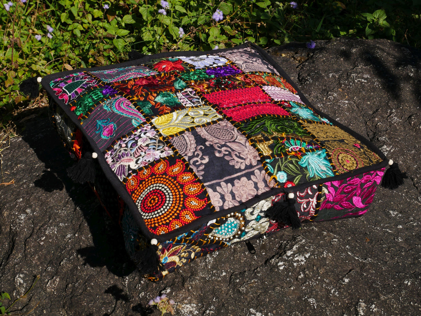 Small floor pillow cover | meditation cushion for Indian bohemian floor seating - The Shanti Home
