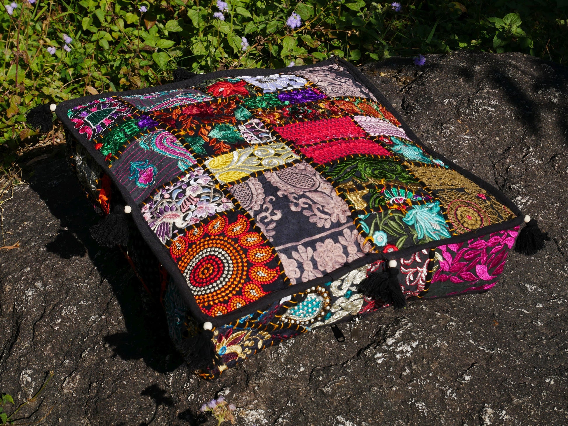Small floor pillow cover | meditation cushion for Indian bohemian floor seating - The Shanti Home