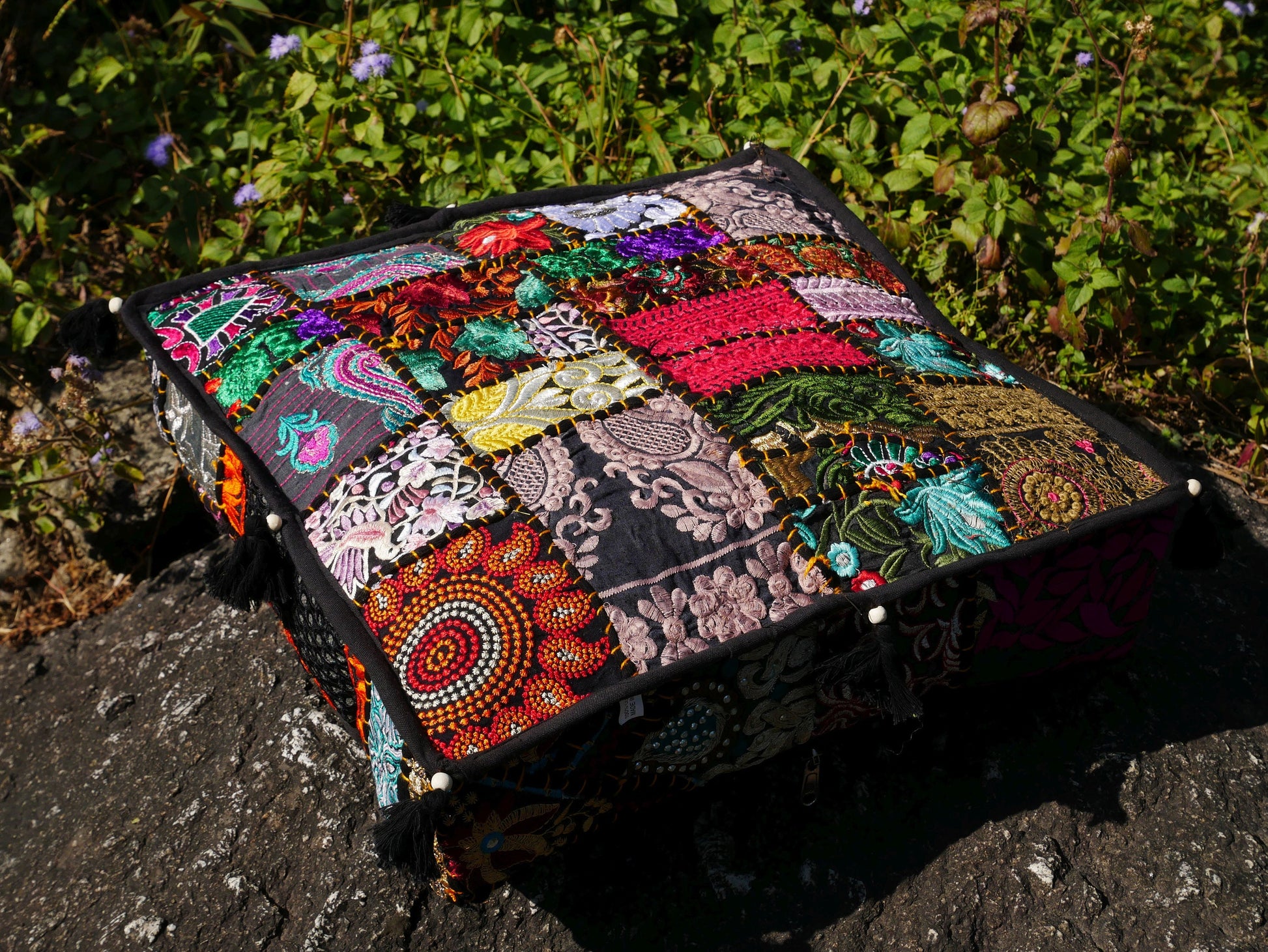 Small floor pillow cover | meditation cushion for Indian bohemian floor seating - The Shanti Home