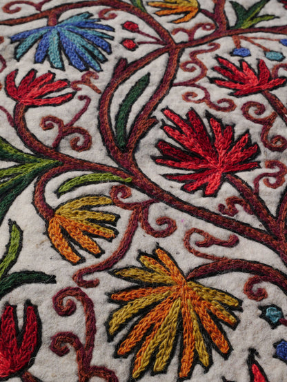 Floor runner - Kashmiri "Namda" wool felt rug 2x6 | bohemian decor - yoga rug mat - The Shanti Home
