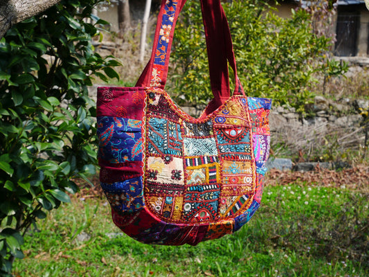 Boho Tasche - bunte Hippie Tasche | handgemachte böhmische Umhängetasche | Festival-Hobo-Tasche