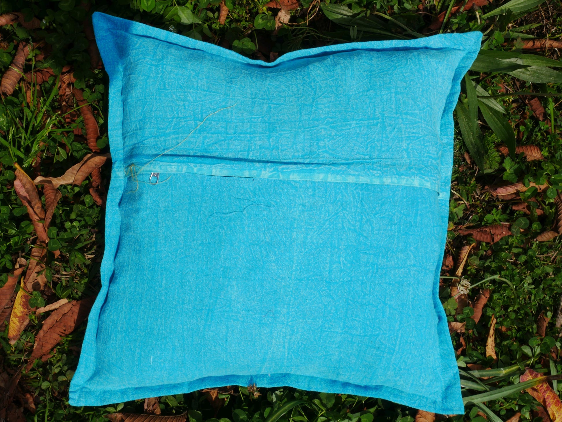Embroidery pillow cover - turquoise throw pillow case - The Shanti Home