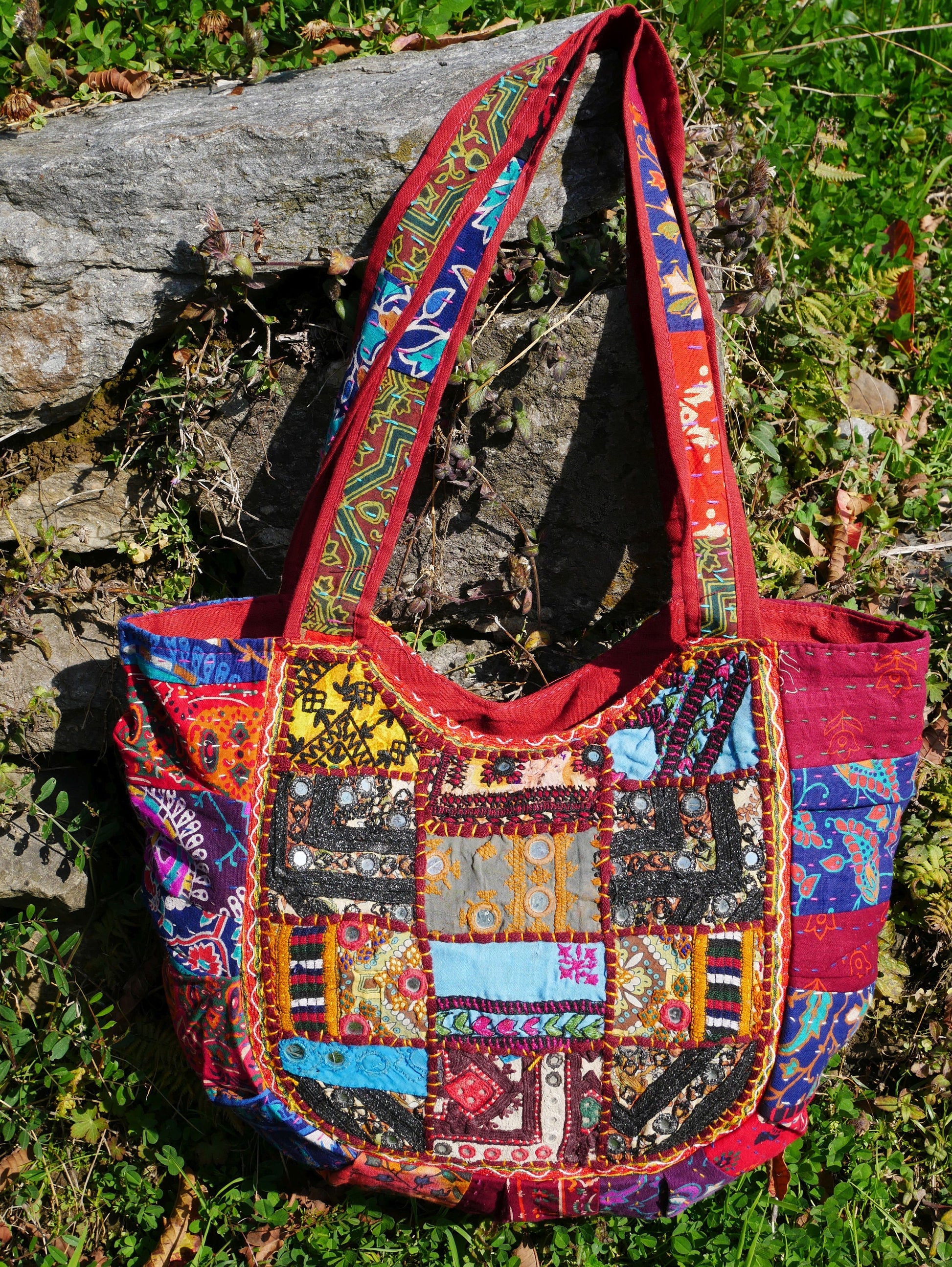Boho Tasche - bunte Hippie Tasche  handgemachte böhmische Umhängetasc –  The Shanti Home