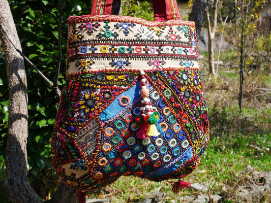 Boho-Tasche - Vintage-Banjara-Stickerei | Hippie Hobo Bag - Festivaltasche - Markttasche | Ethno-Stammes-Tasche – Umhängetasche | OOAK