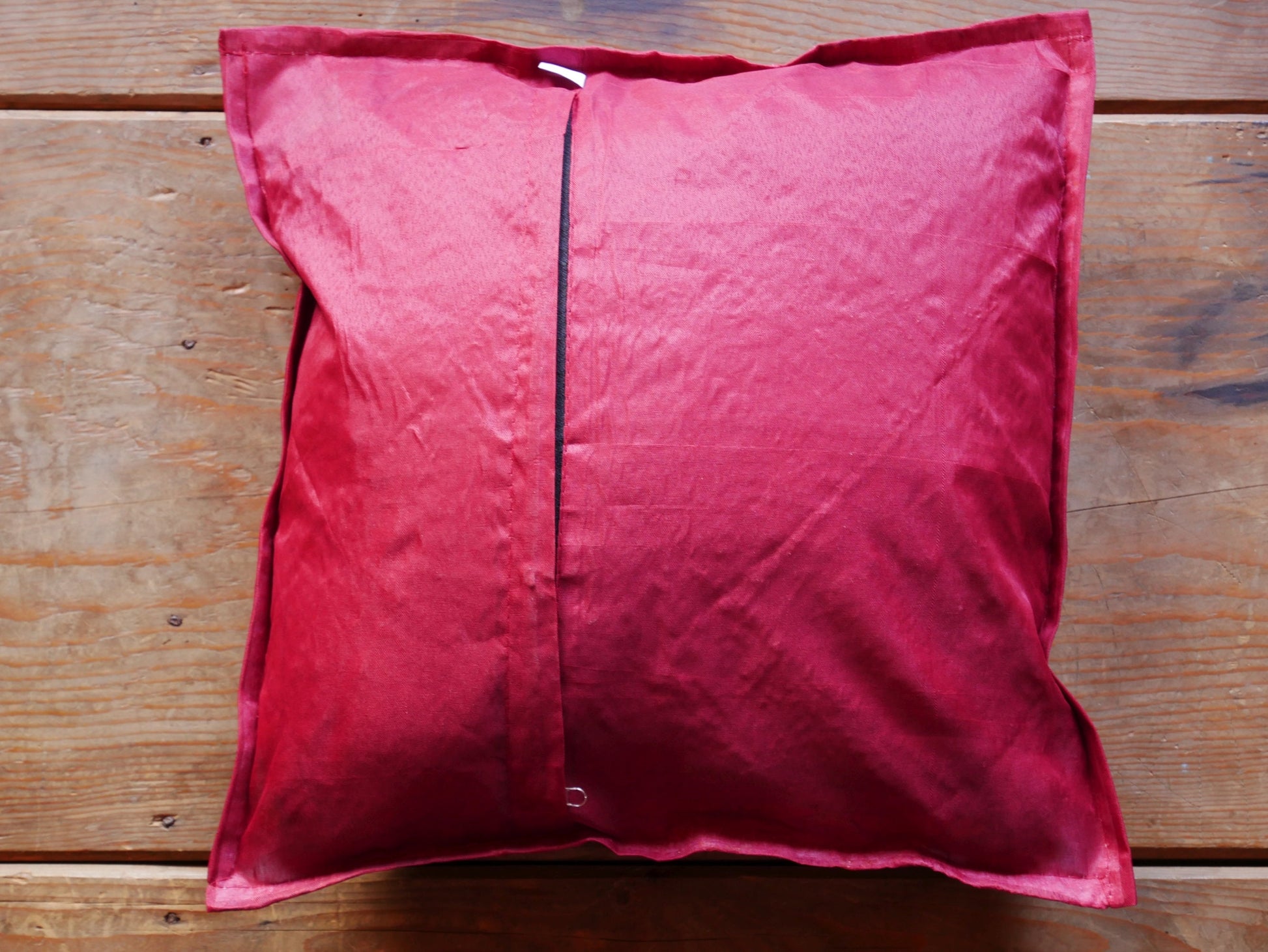 Red Patchwork pillow cover - bohemian throw pillow -  saree embroidery - The Shanti Home