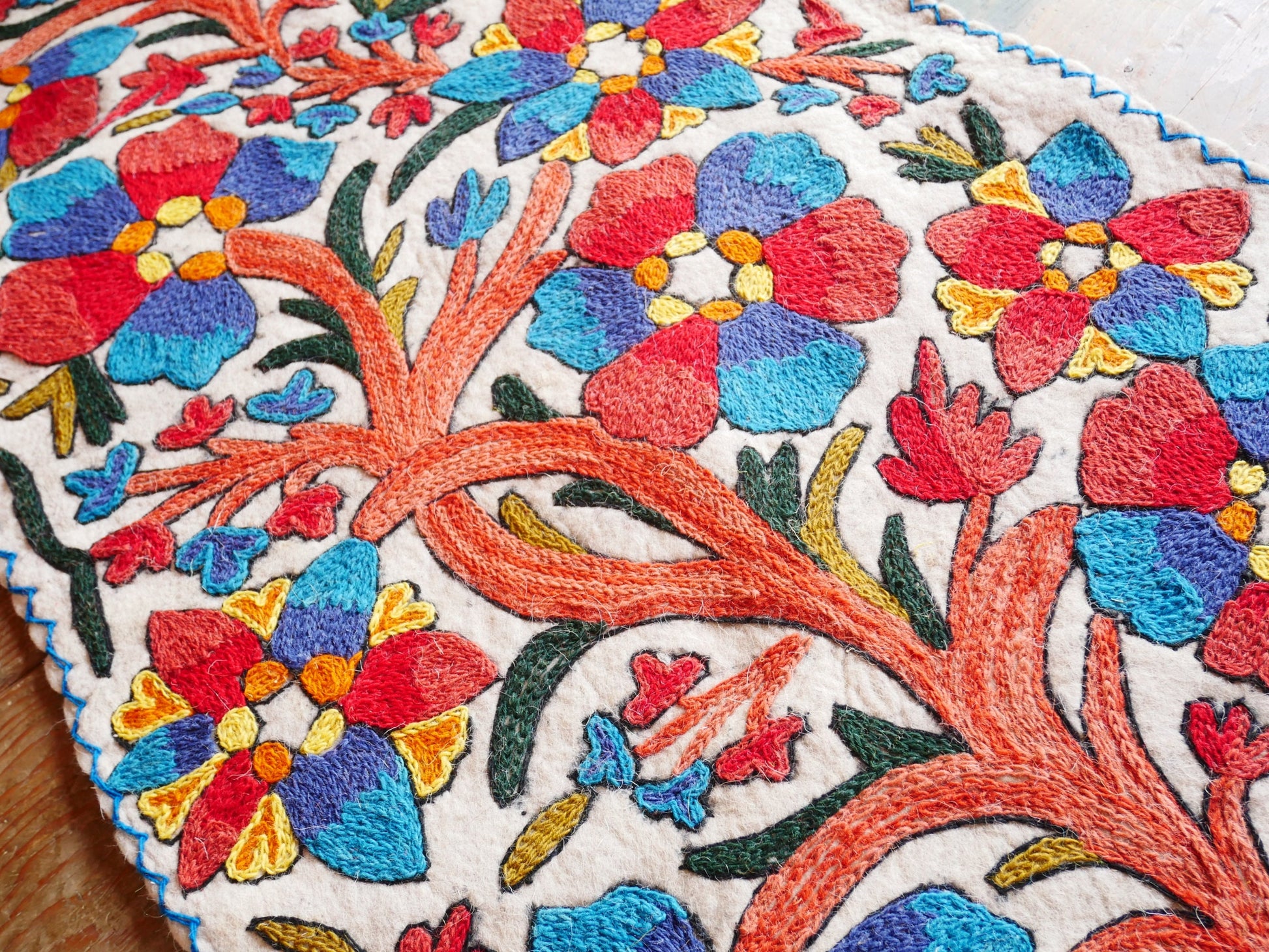 Yoga rug mat - runner rug - Kashmiri "Namda" wool felt rug 2x6 - The Shanti Home