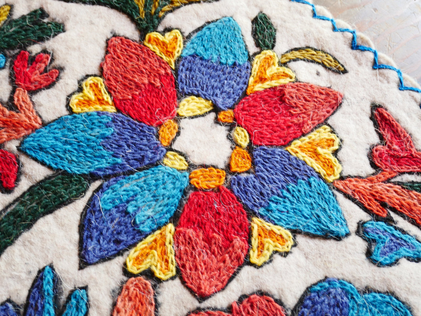 Yoga rug mat - runner rug - Kashmiri "Namda" wool felt rug 2x6 - The Shanti Home