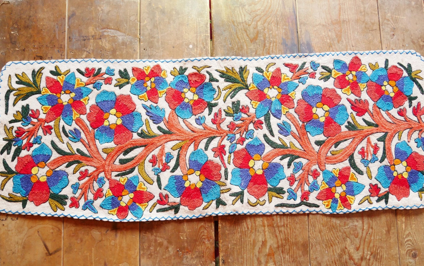 Yoga rug mat - runner rug - Kashmiri "Namda" wool felt rug 2x6 - The Shanti Home