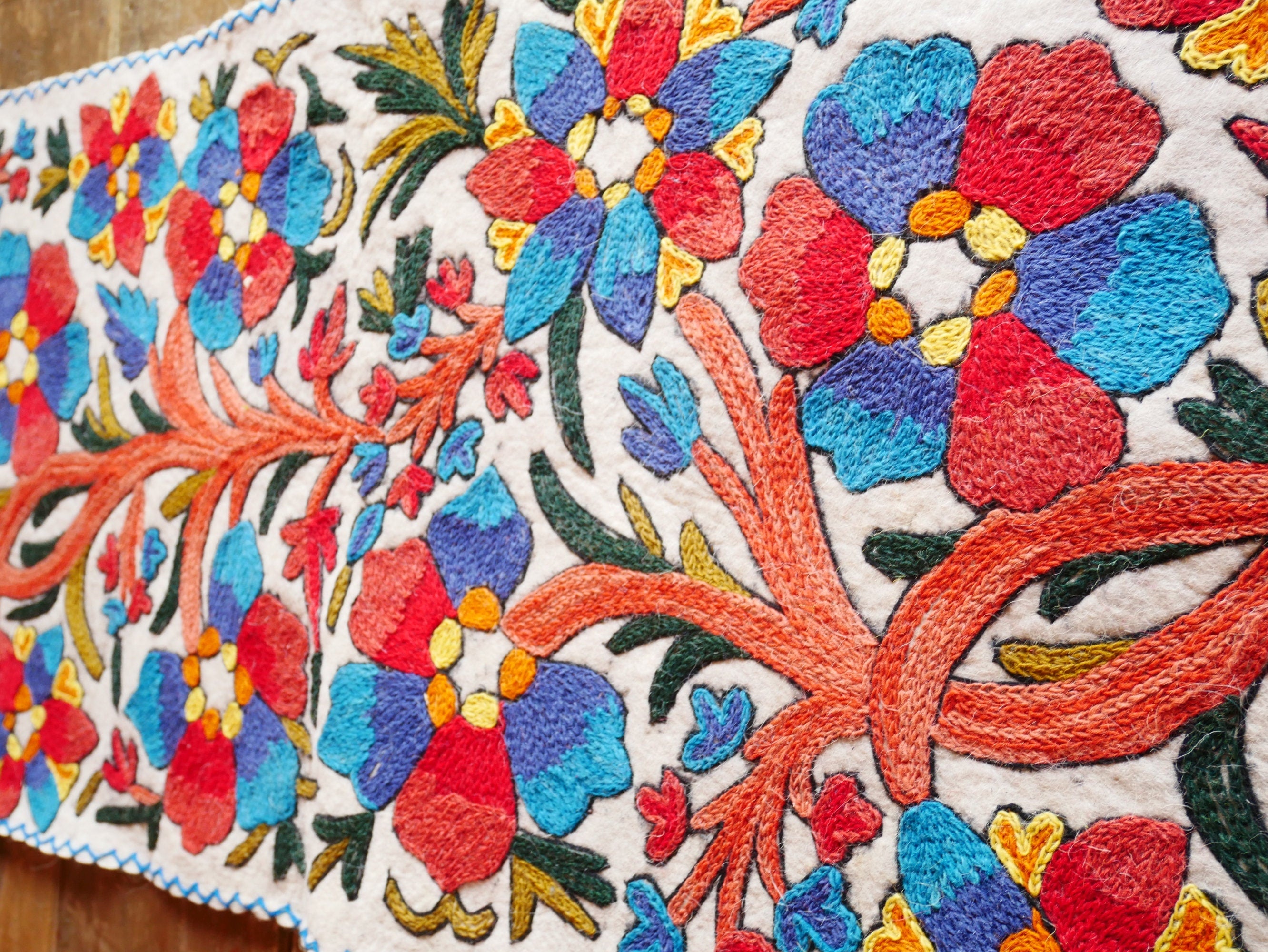 Yoga rug mat - runner rug - Kashmiri "Namda" wool felt rug 2x6 - The Shanti Home