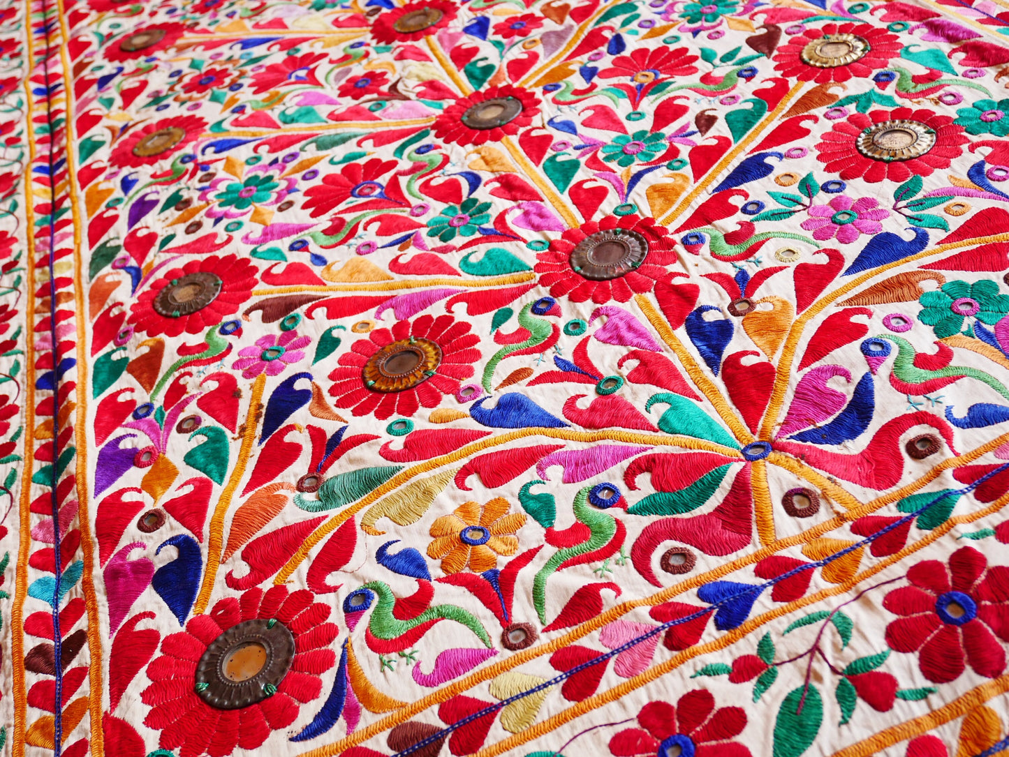 Tribal wedding decor | vintage bed throw - ceiling decor | authentic vintage Banjara embroidery - bohemian bedroom - one of  kind - The Shanti Home