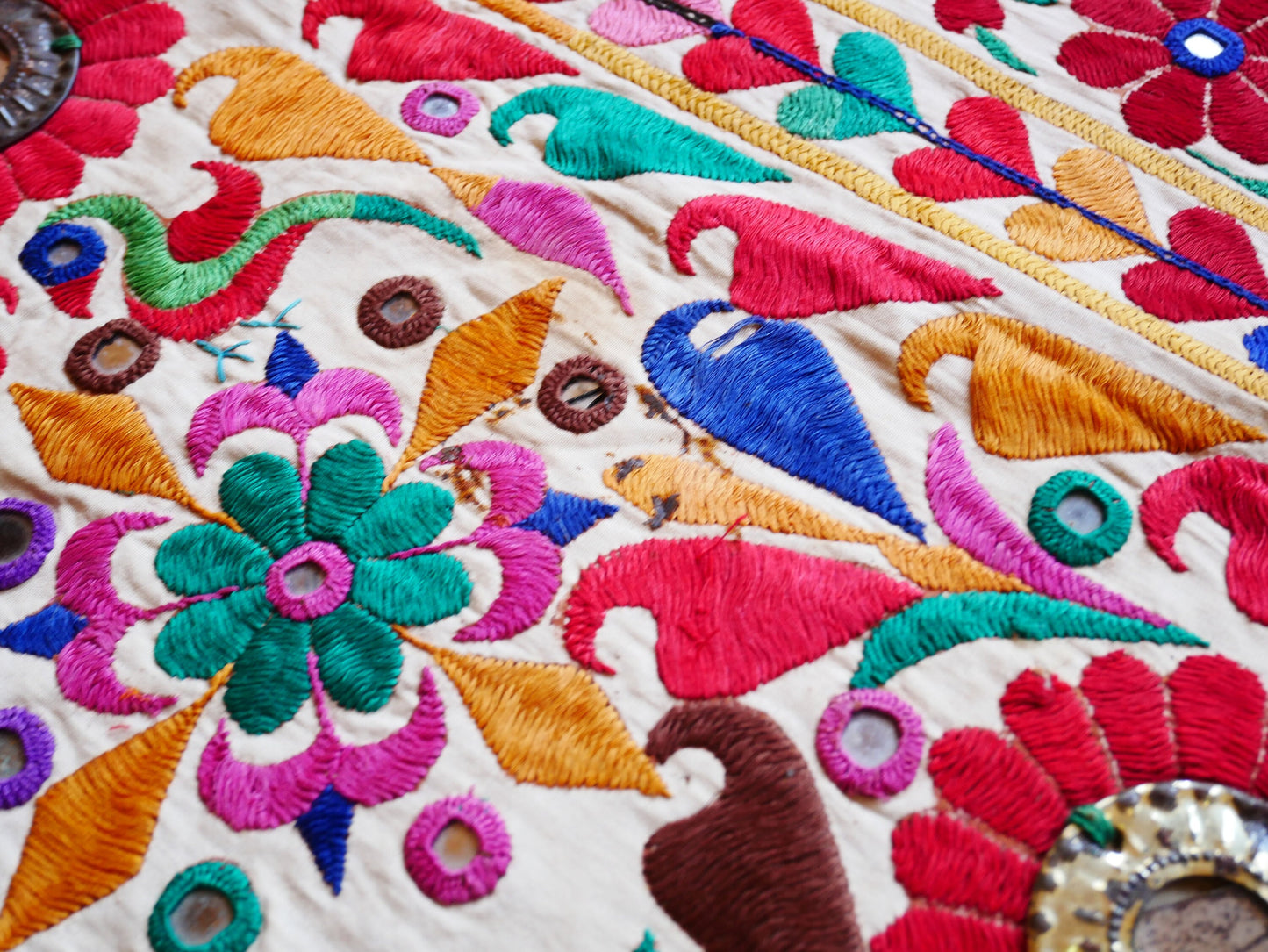 Tribal wedding decor | vintage bed throw - ceiling decor | authentic vintage Banjara embroidery - bohemian bedroom - one of  kind - The Shanti Home
