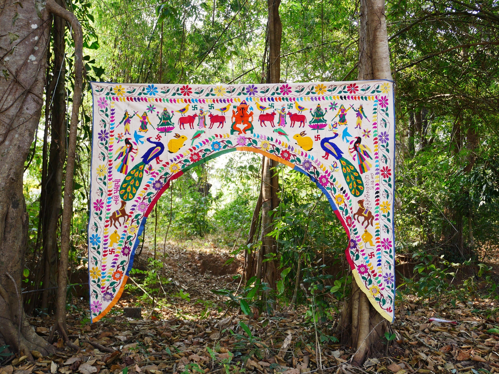Vintage door valance - colorful Toran - window topper | authentic vintage - Indian tribal door decor | boho wall tapestry - bohemian curtain - The Shanti Home