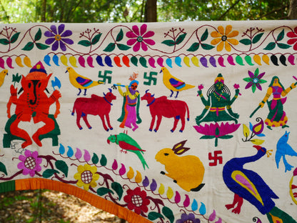 Vintage door valance - colorful Toran - window topper | authentic vintage - Indian tribal door decor | boho wall tapestry - bohemian curtain - The Shanti Home