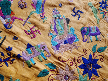 Authentic Indian wedding decor - vintage Banjara ceiling / wallhanging | bed throw - yoga studio decor - The Shanti Home