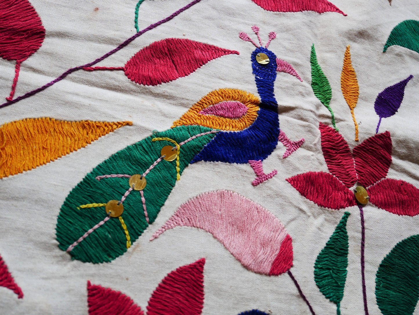 Boho wedding decor, Indian wall tapestry, ceiling decor | original vintage Banjara embroidery | hippie bed throw bohemian bedroom decor - The Shanti Home