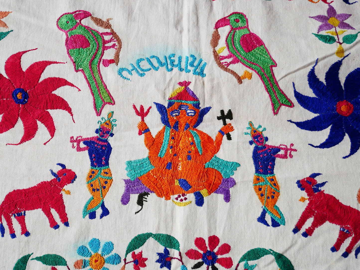 Authentic vintage wedding decor - boho bedding - Indian ceiling decor, wall hanging or bed throw- Banjara embroidery - The Shanti Home
