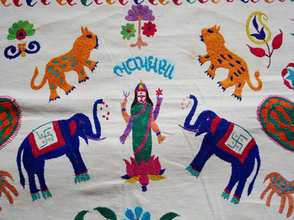 Authentic vintage wedding decor - boho bedding - Indian ceiling decor, wall hanging or bed throw- Banjara embroidery - The Shanti Home