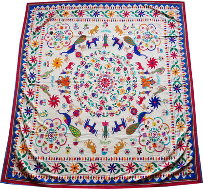 Authentic vintage wedding decor - boho bedding - Indian ceiling decor, wall hanging or bed throw- Banjara embroidery - The Shanti Home